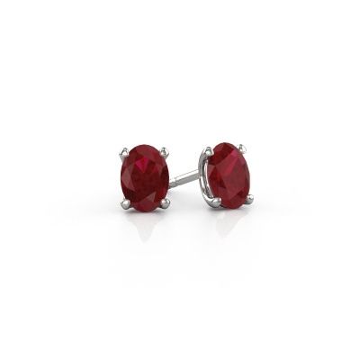 Stud earrings Sam OVL 950 platinum ruby 7x5 mm