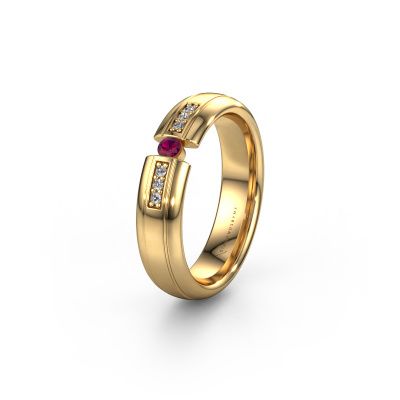 Wedding ring WH2128L26C 585 gold rhodolite ±0.20x0.08 in