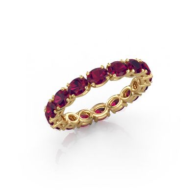 Bague Vivienne OVL 4x3 585 or jaune rhodolite 4x3 mm