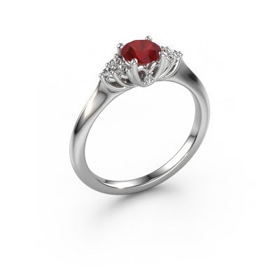 Engagement ring Felipa RND 950 platinum ruby 5 mm
