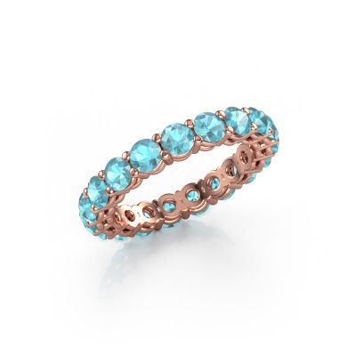 Stackable ring Michelle full 3.4 585 rose gold blue topaz 3.4 mm