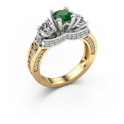 Engagement ring Phileine 585 gold emerald 5 mm