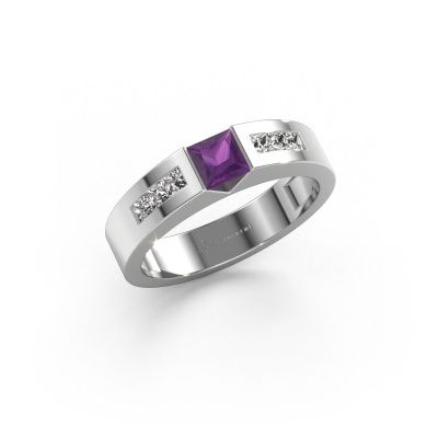 Verlovings ring Arlena 2 950 platina amethist 4 mm