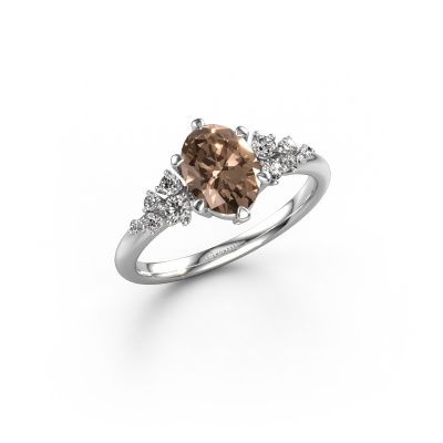 Engagement ring Royce OVL 950 platinum brown diamond 1.10 crt