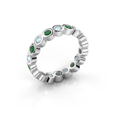 Stackable ring Edwina 2 585 white gold emerald 2.5 mm