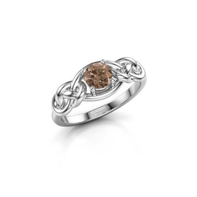 Ring Zoe 585 witgoud bruine diamant 0.50 crt