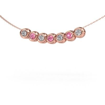 Ketting Kim 7 585 rosé goud roze saffier 3.4 mm