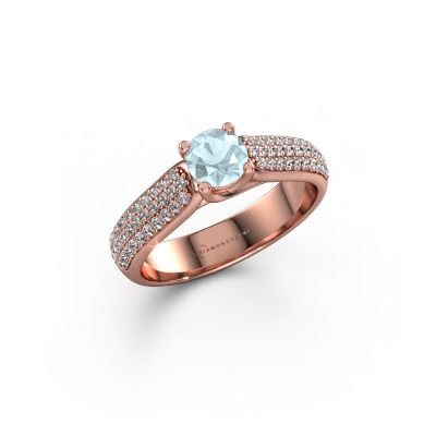 Engagement ring Leoness 585 rose gold aquamarine 5 mm