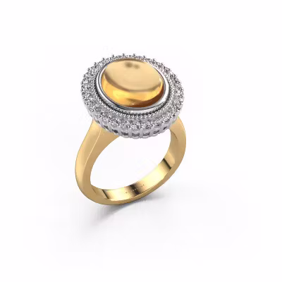Ring Mila 585 gold citrin 12x10 mm