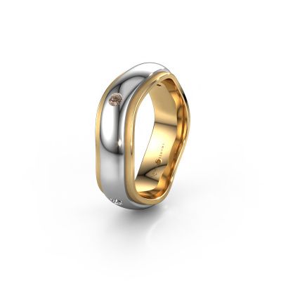Wedding ring WH2050L26DP 585 white gold brown diamond ±0.24x0.09in