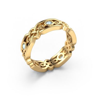 Wedding ring Rosa 585 gold aquamarine ±0.20x0.08 in