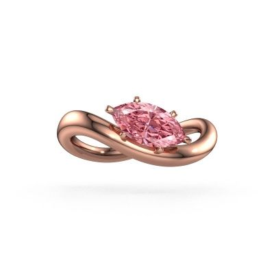 Engagement ring Chloe MRQ 585 rose gold pink lab grown diamond 10x5 mm