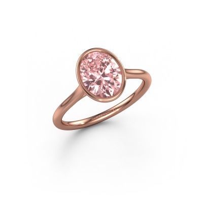 Engagement ring Lavon OVL 585 rose gold pink lab grown diamond 9x7 mm