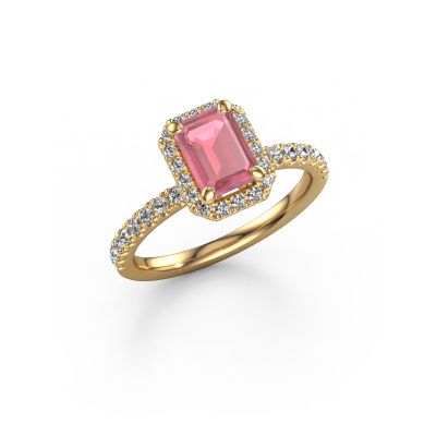 Engagement ring Miranda EME 585 gold tourmaline pink 7x5 mm