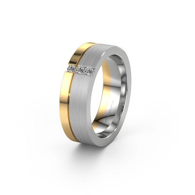 Trouwring WH0327L16B 585 witgoud lab-grown diamant ±6x2 mm