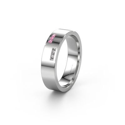 Wedding ring WH1106L15AP 950 platinum pink sapphire ±0.20x0.07 in