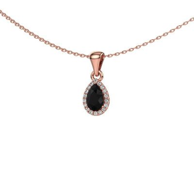 Pendant Seline per 585 rose gold black diamond 0.54 crt