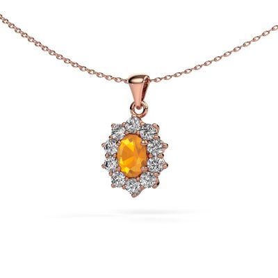 Anhänger Leesa 585 Roségold Citrin 7x5 mm