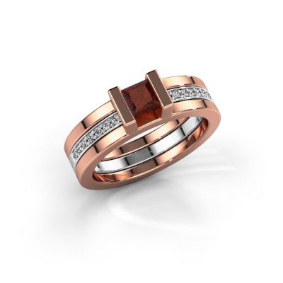 Engagement ring Desire 585 rose gold garnet 4 mm