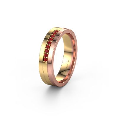 Wedding ring WH0413L15AP 585 gold ruby ±0.20x0.07 in