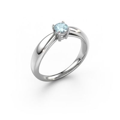 Engagement ring Nichole 950 platinum aquamarine 4.2 mm