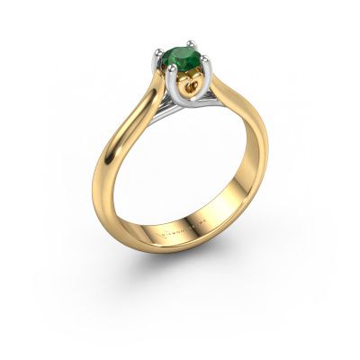 Engagement ring Nisa 585 gold emerald 4.2 mm
