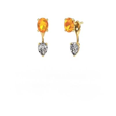Pendants d'oreilles Kate OVL-PER 585 or jaune citrine 7x5 mm