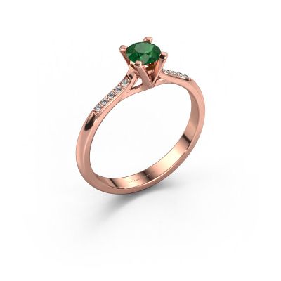 Engagement ring Isa 2 585 rose gold emerald 4.2 mm