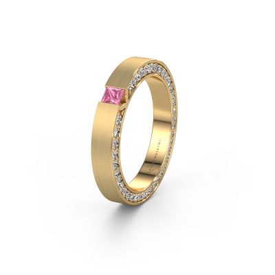 Wedding ring WH2140L14B 585 gold pink sapphire ±3,5x2 mm