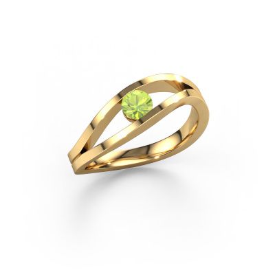 Bague Sigrid 1 585 or jaune péridot 4 mm
