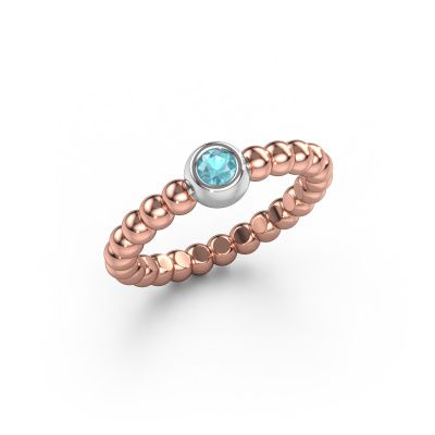Stackable ring Dini 585 rose gold blue topaz 3 mm
