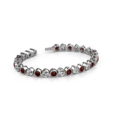 Tennis bracelet Allegra 5 mm 585 white gold garnet 5 mm