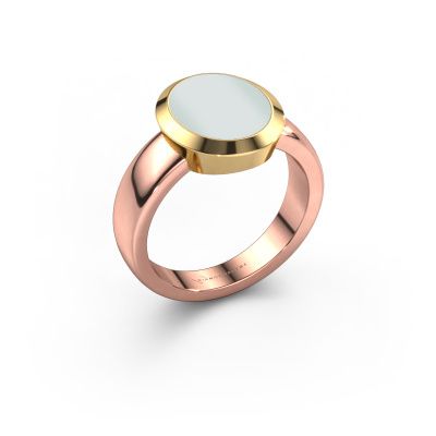 Chevalière Oscar 3 585 or rose nicolo verte 12x10 mm