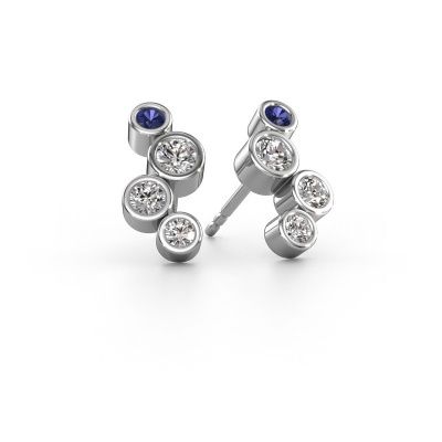 Stud earrings Marlys 2 585 white gold sapphire 2.5 mm