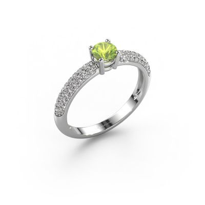 Ring Marjan 585 white gold peridot 4.2 mm