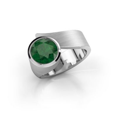 Ring Nakia 585 white gold emerald 8 mm