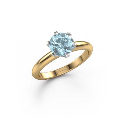 Engagement ring Tiffy 1 585 gold blue lab grown diamond 7 mm