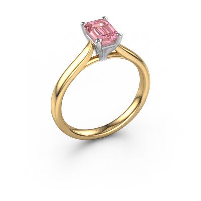 Engagement ring Mignon EME 1 585 gold pink lab grown diamond 6.5x4.5 mm