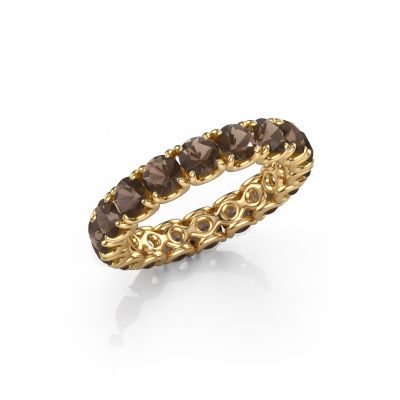 Stackable ring Estee 3.7 585 gold smokey quartz 3.7 mm
