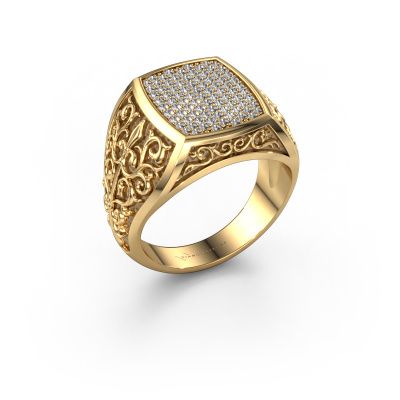 Men's ring Danny 585 gold zirconia 0.9 mm