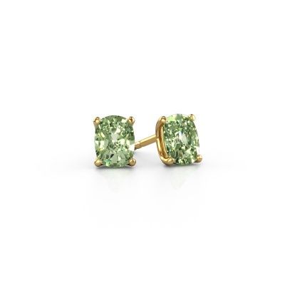 Stud earrings Sam CSH 585 gold green lab grown diamond 6.8x5.2 mm