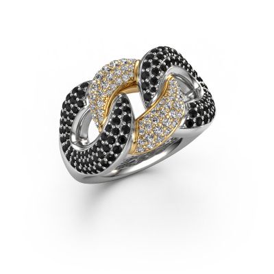 Ring Kylie 3 13mm 585 Weißgold Schwarz Diamant 1.371 crt
