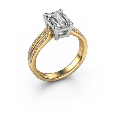 Engagement ring Antonia eme 2 585 gold lab grown diamond 1.98 crt