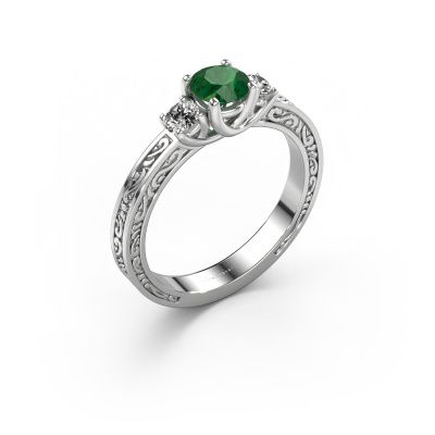Engagement ring Betty 1 585 white gold emerald 5 mm