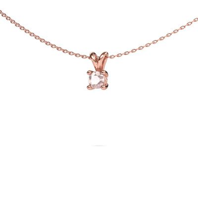 Pendant Sam RND 585 rose gold morganite champagne 5 mm