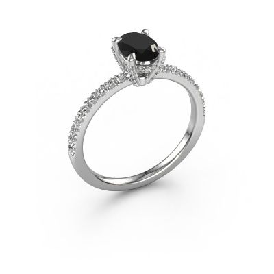 Engagement ring Saskia 1 OVL 950 platinum black diamond 1.33 crt