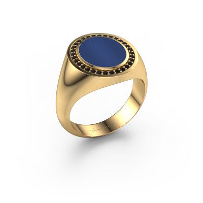 Chevalière Adam 2 585 or jaune lapis lazuli 12x10 mm