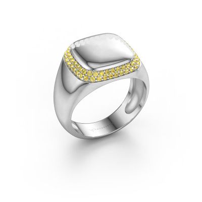Men's ring Pascal 950 platinum yellow sapphire 1.1 mm