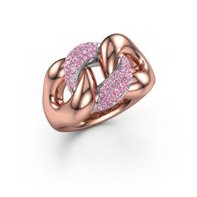 Ring Kylie 2 13mm 585 rose gold pink sapphire 0.8 mm