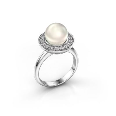 Ring Sarah 585 Weißgold Weiße Perl 9 mm